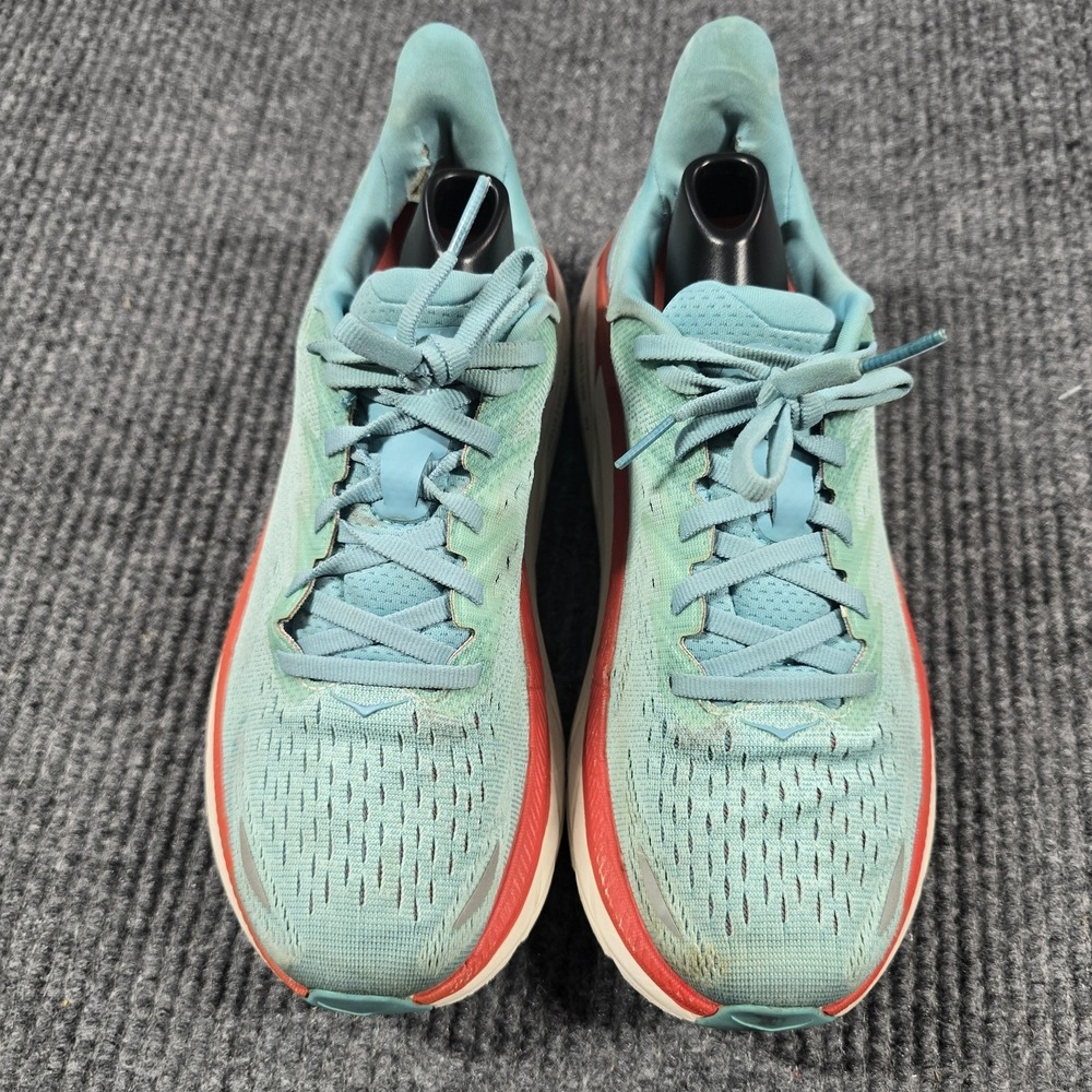 Hoka Clifton 8 Shoes Womens Size 8 B‎ Teal Orange Running Athletic Sneakers AEBL - Picture 2 of 15